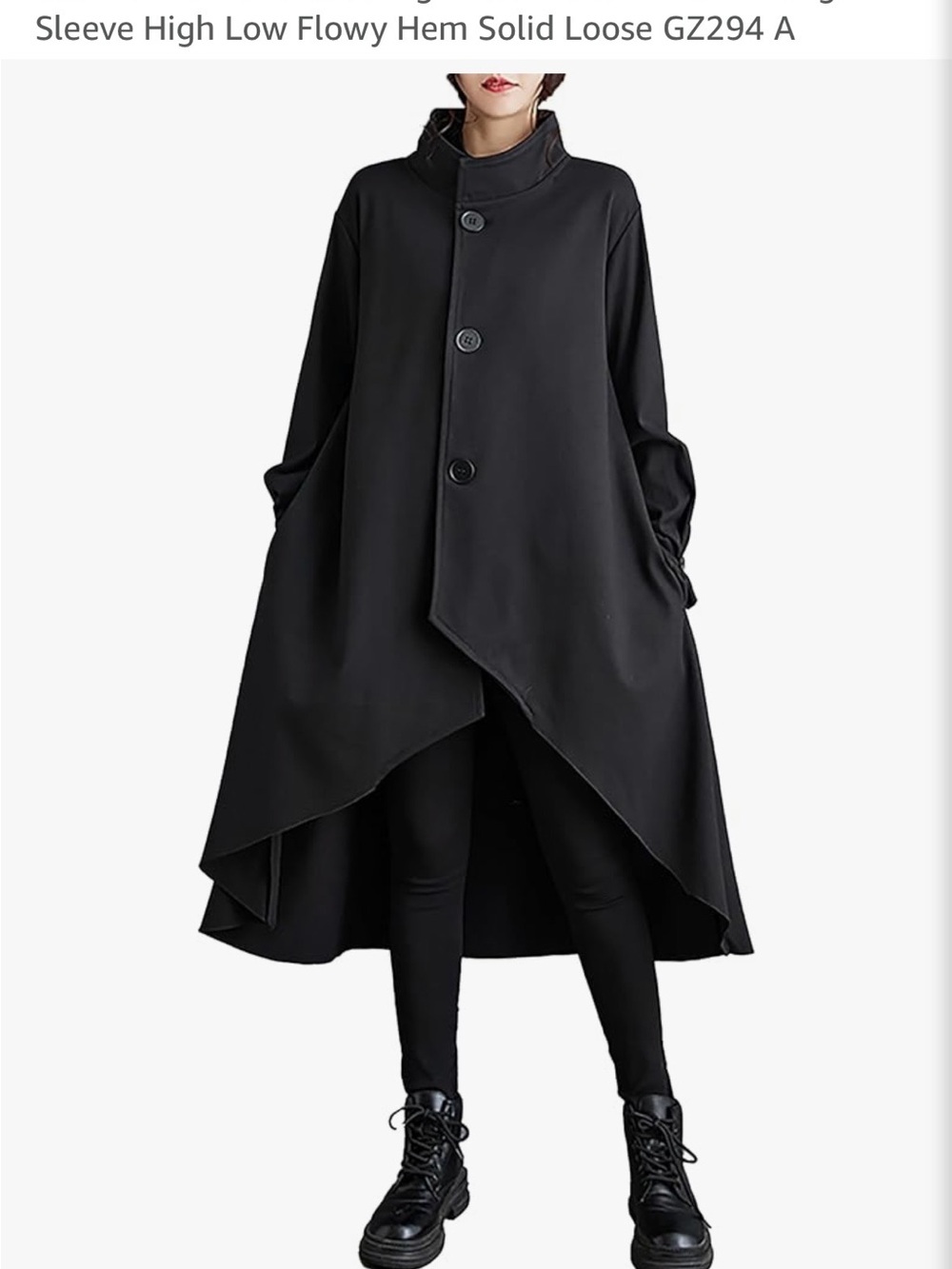 ITEM NO. 78: Minimalist High-Low Button Front Dress — Black